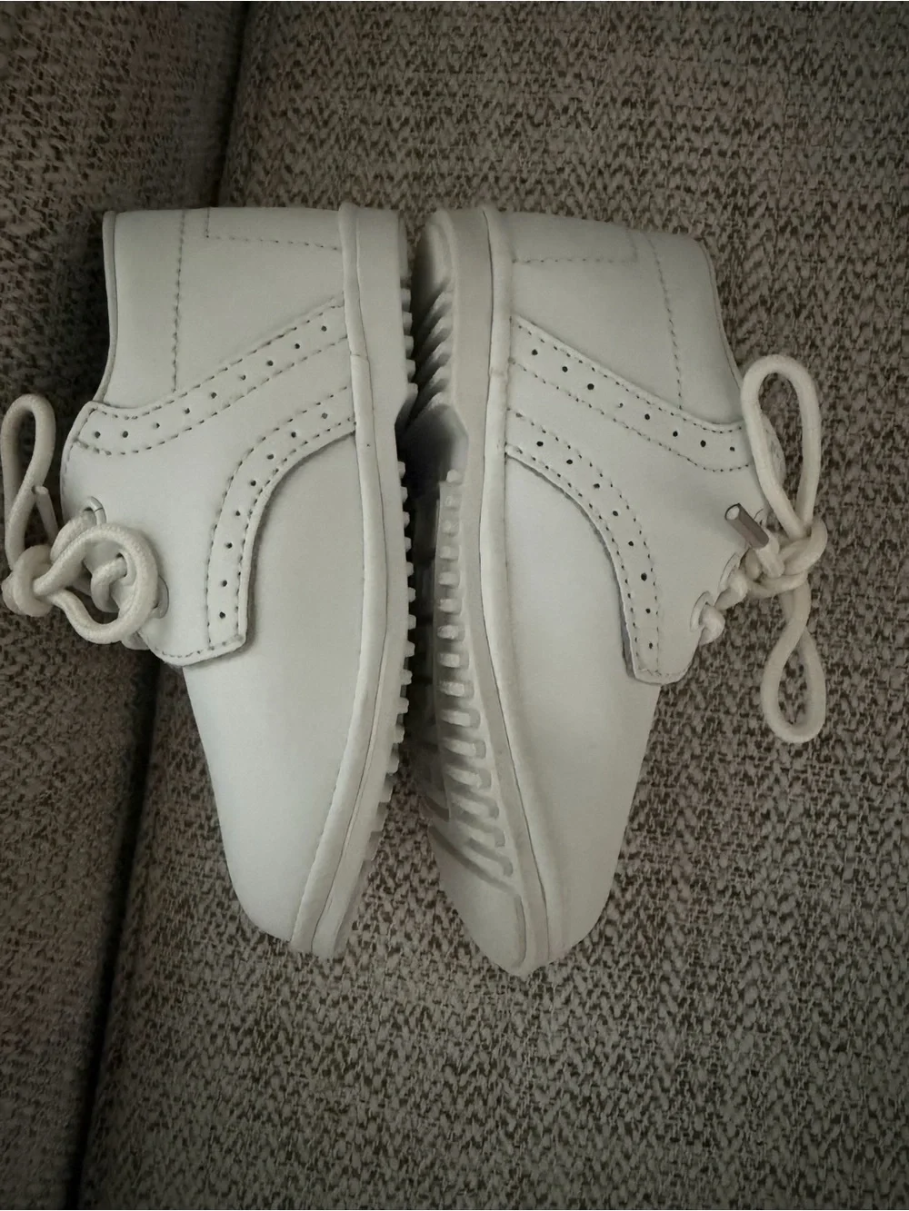 Angel White Lace-Up Baby Walker Shoes